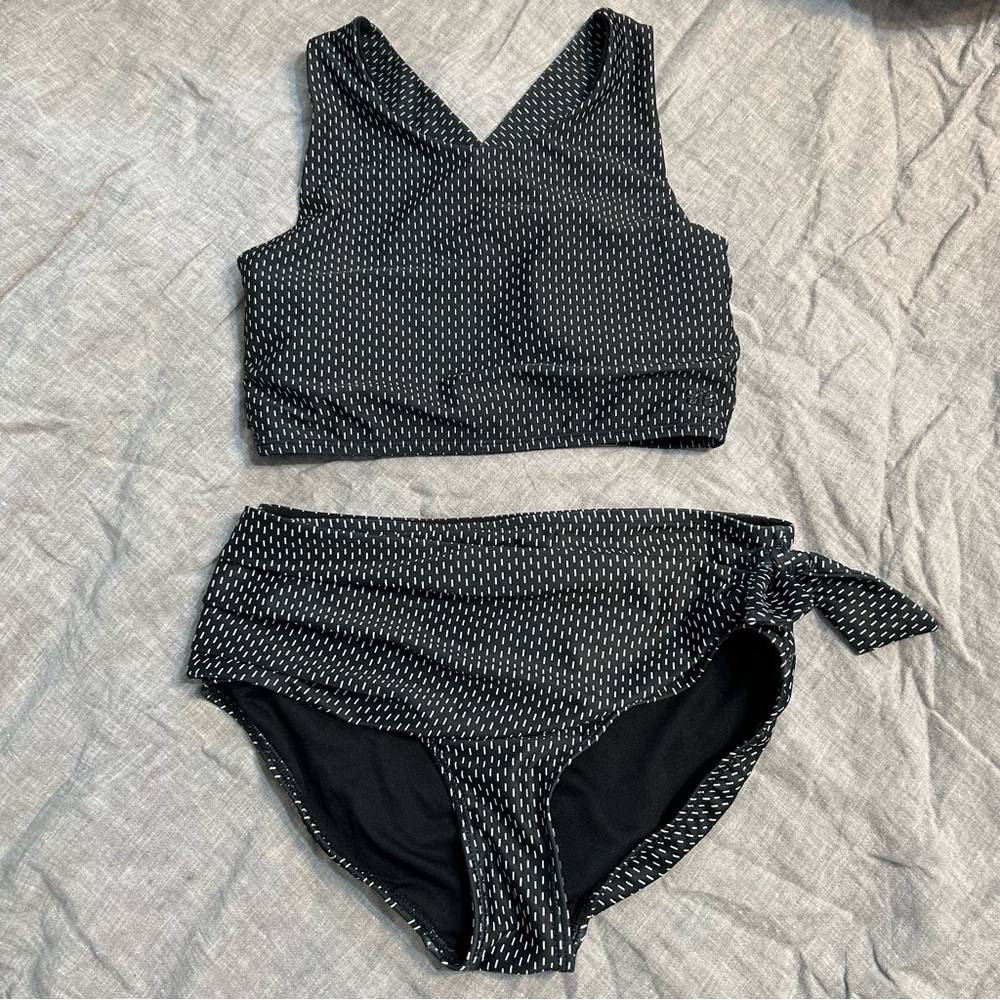 Albion Fit Game Changer High Neck Bikini Simone Bottoms Midnight Dash Size XS